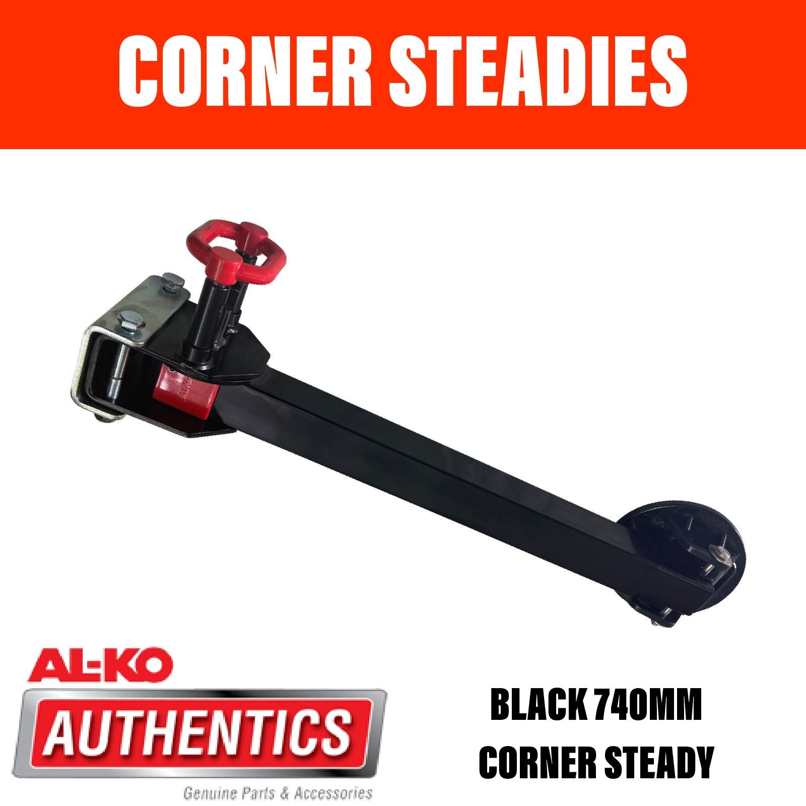 AL-KO BLACK CORNER STEADY 740mm DROP WITH BIG FOOT