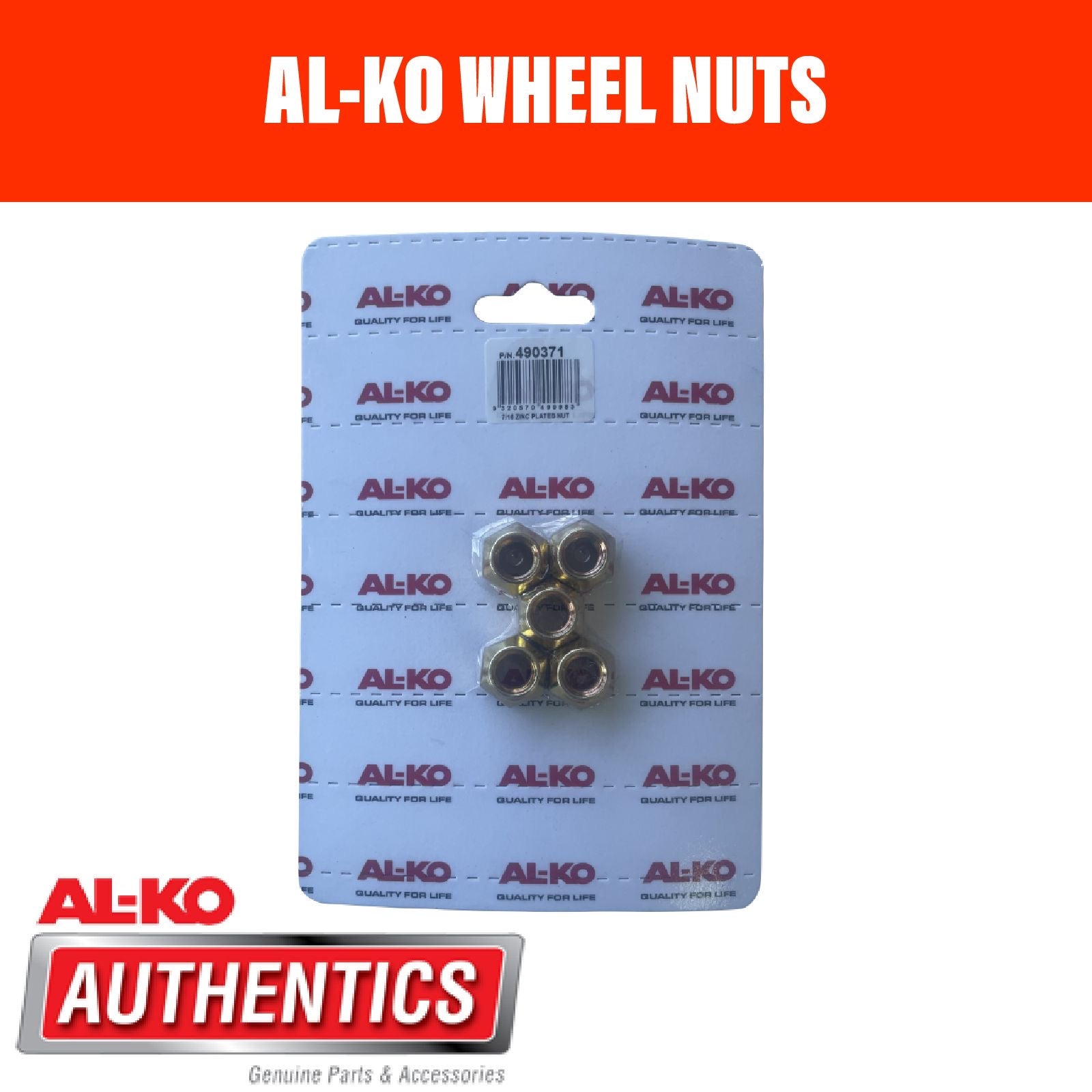 AL-KO 7/6 Wheel Nut Kit (5x Nuts)