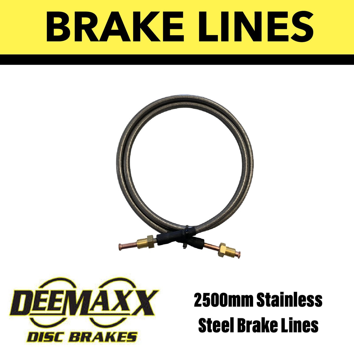 2500MM FLEXIBLE STAINLESS STEEL Brake Line – R&M Trailer Spares