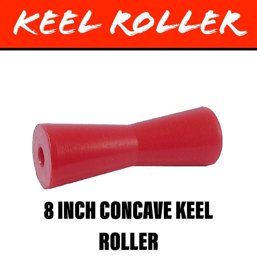 8 Inch Red Poly Convave Roller 20mm