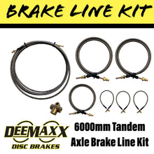 Load image into Gallery viewer, 6000MM S/S FLEXIBLE BRAKE LINE KIT Tandem Axle