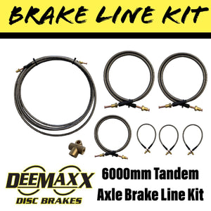 6000MM S/S FLEXIBLE BRAKE LINE KIT Tandem Axle