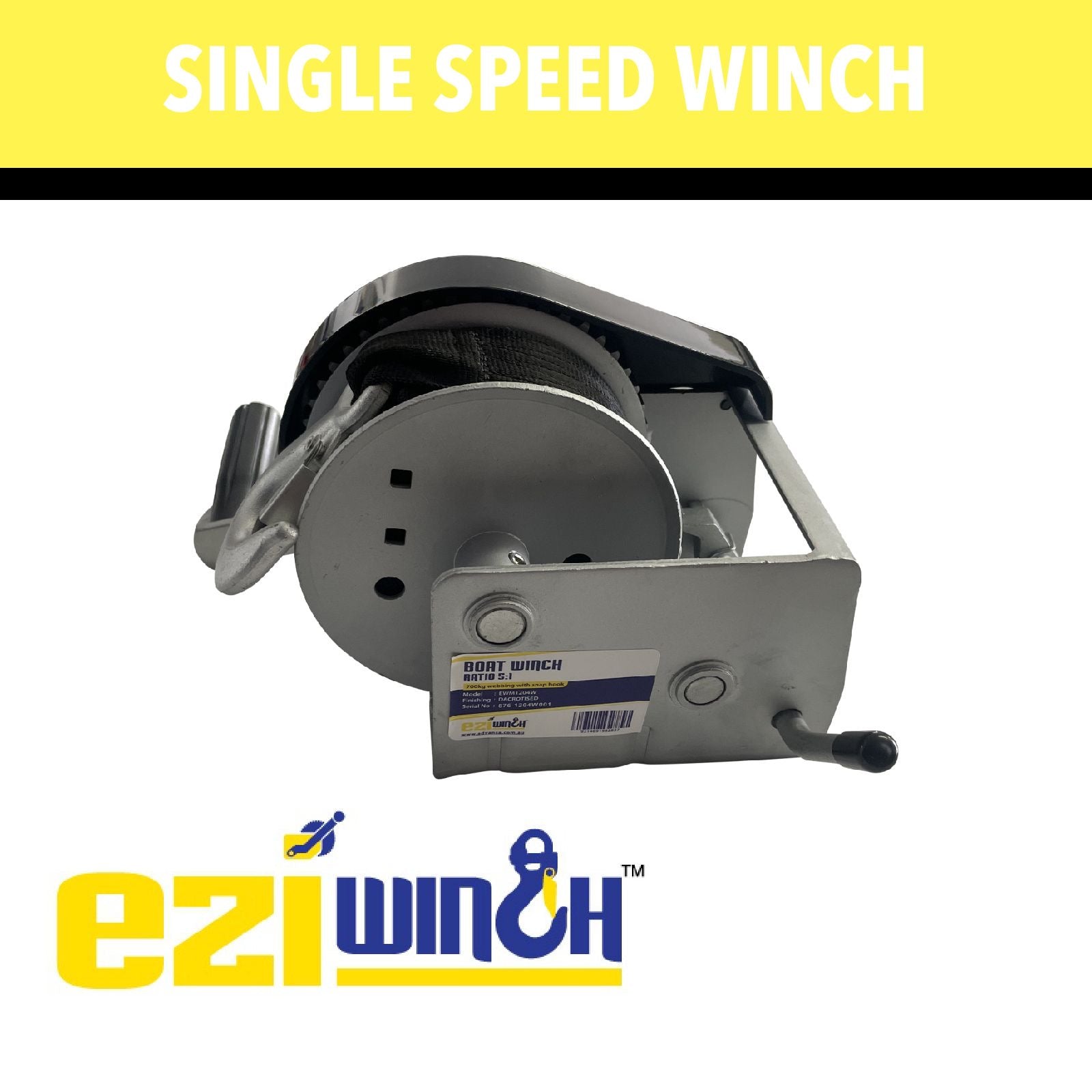 EZIWINCH 5:1 RATIO 700KG WITH WEBBING